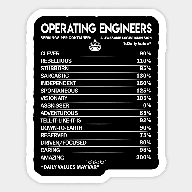 Operating Engineers T Shirt - Operating Engineers Factors Daily Gift Item Tee Sticker by Jolly358